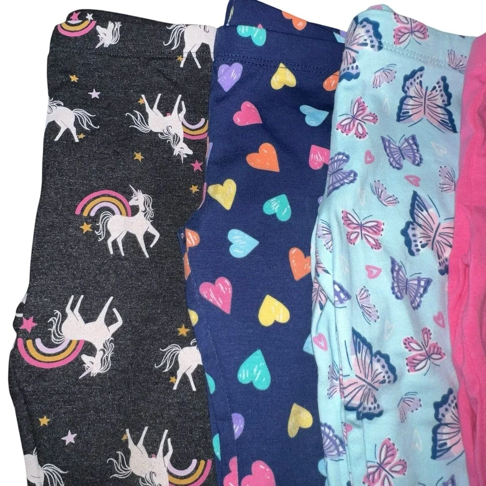 Set Of 7 Toddler Girls Leggings Size 18-24M‎ Multicolor Butterfly Unicorn Hearts